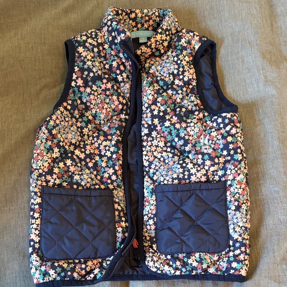 Draper James Kids Floral Quilted Vest